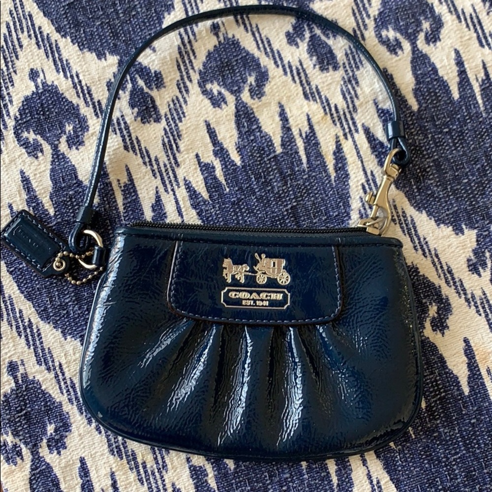 Coach Navy Blue Wristlet